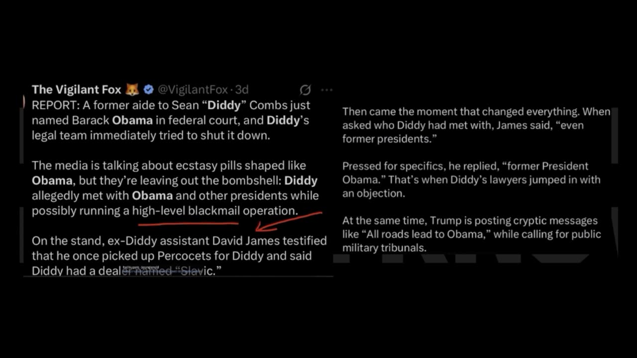 THE OBAMA DIDDY CONNECTION — INFO FROM THE TRIAL