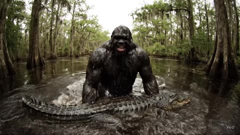 “Bigfoot BBQs an Alligator in the Swamp 😂🔥 (Southern Cooking Skit)”