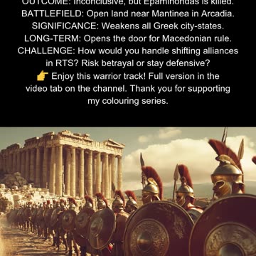 Thebes vs. Sparta & Athens 362 BC Battle of Mantinea #AncientGreece