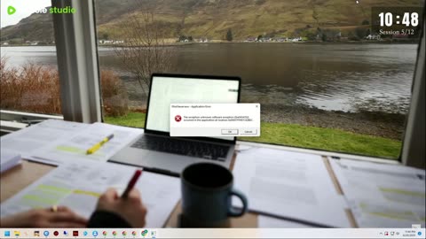 12 HOUR STUDY WITH ME on A RAINY DAY ⎢Background noise, 10 min Break, No music, Study with Merve ⎢4K