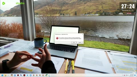 12 HOUR STUDY WITH ME on A RAINY DAY ⎢Background noise, 10 min Break, No music, Study with Merve ⎢4K