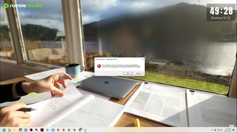 12 HOUR STUDY WITH ME on A RAINY DAY ⎢Background noise, 10 min Break, No music, Study with Merve ⎢4K