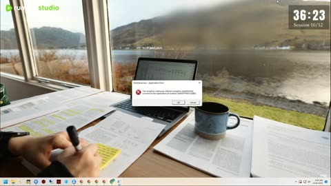 12 HOUR STUDY WITH ME on A RAINY DAY ⎢Background noise, 10 min Break, No music, Study with Merve ⎢4K