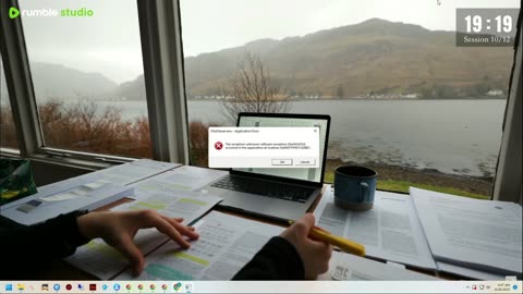 12 HOUR STUDY WITH ME on A RAINY DAY ⎢Background noise, 10 min Break, No music, Study with Merve ⎢4K