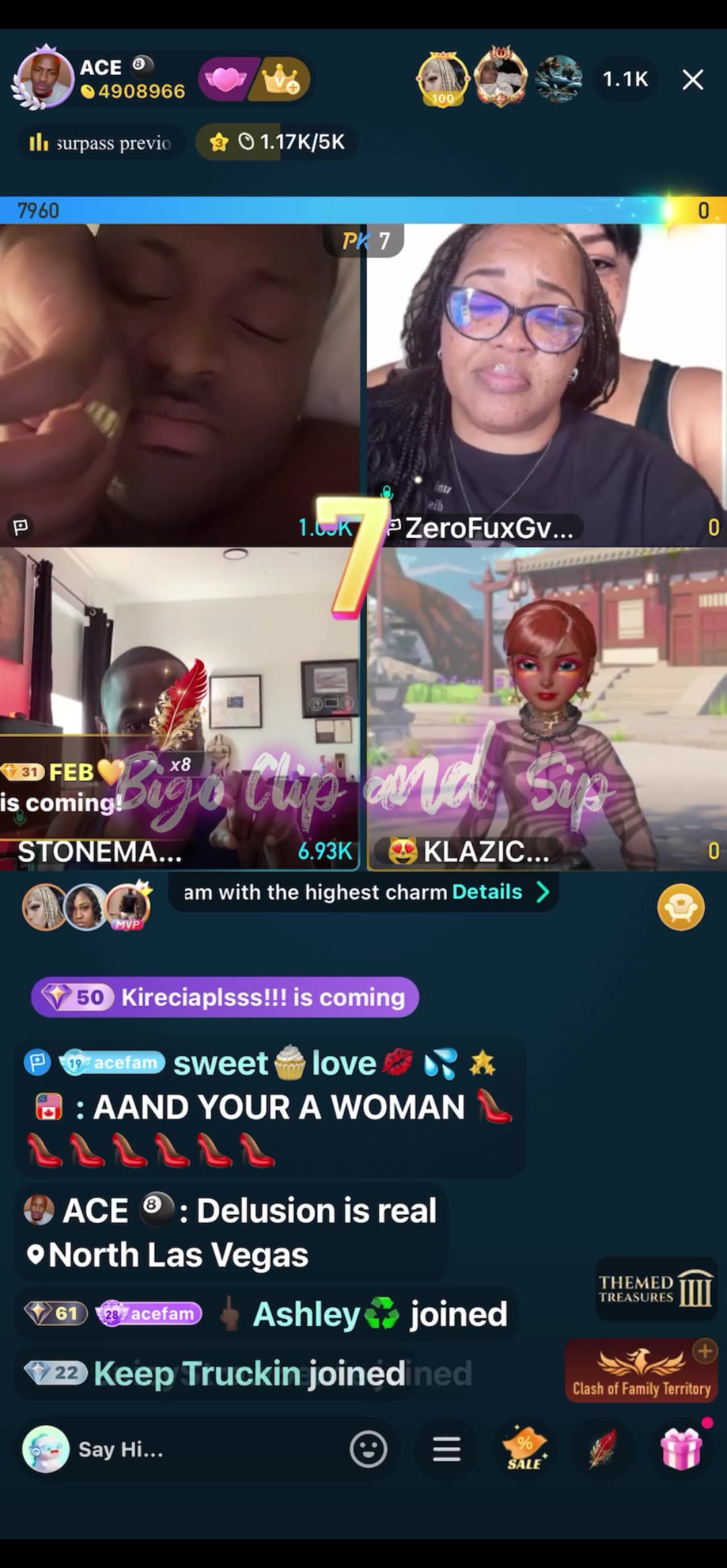 Team PK Ace ZeroFuxGiven MessyCaller KK Stone 8/26/25 #bigoclipandsip