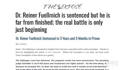 The Atrocious Conviction of Reiner Fuëllmich