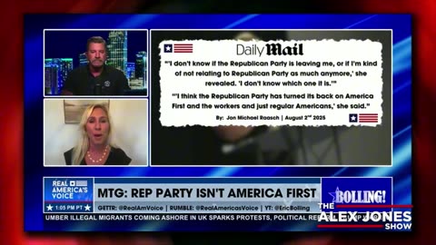 MTG - As the Republican Party left America First Behind.