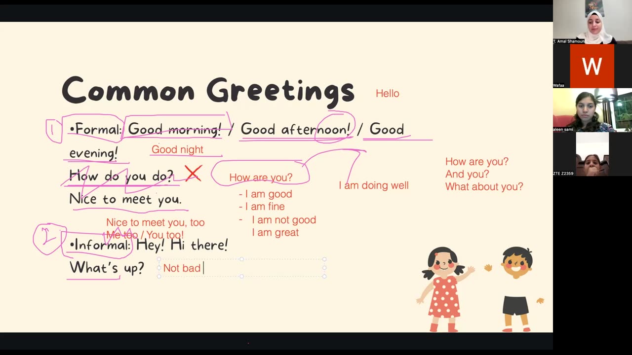 Greetings and Farewells Class (2)