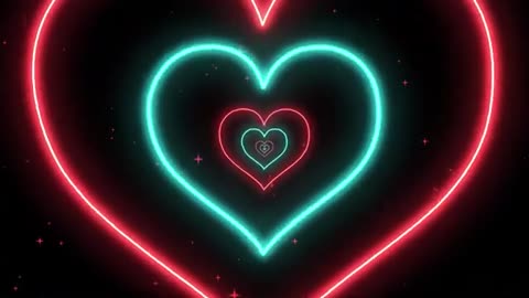1180. Pink and Teal heart tunnel loop 💙 Best TV Wallpaper ❤️ Neon abstract background