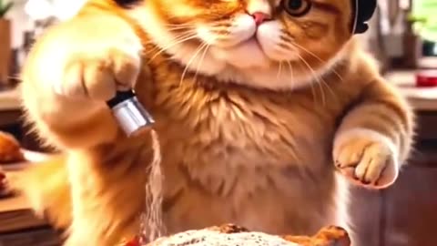 Orange Cat vs Scooter _aicat _funny _pet _animals _funnycats(1080P_HD)(720P_HD)