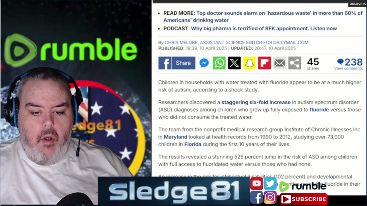 Chemical Hated by RFK JR lined to 500% increase in autism