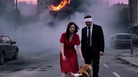 A golden retriever saved a baby in a fire but sacrificed itself.