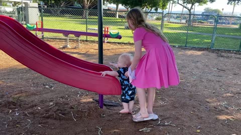Playground Fun: Toddler Spencer and Big Sister Amity