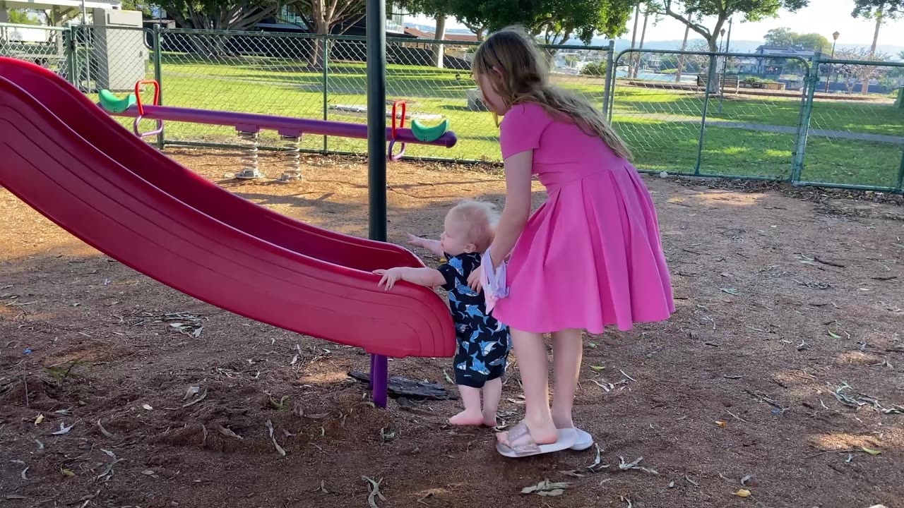 Playground Fun: Toddler Spencer and Big Sister Amity