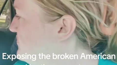 American healthcare worker breaks down in tears as she drives to spend her own money