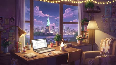 💧 Nostalgic Retro Lofi 🌧 Japanese Town Ambience & Cozy Room Vibes