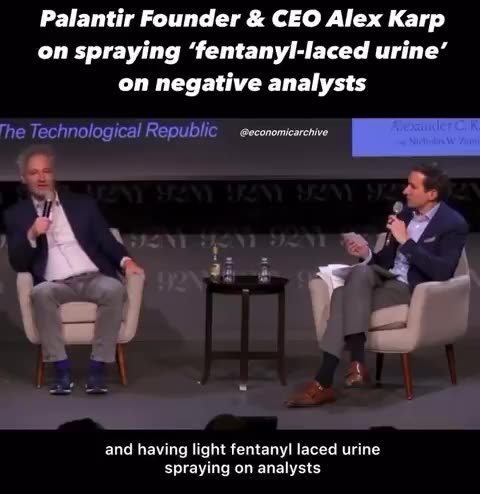 Palantir Founder And Ceo Alex Karp Would Like Drones To Spray "Fentanyl Laced Urine” On People That Oppose Him…