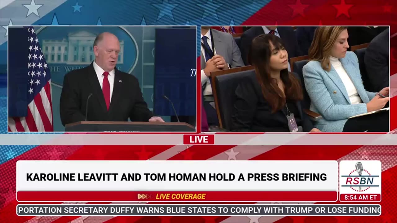 RSBN Press Sec Karoline Leavitt and Border Czar Tom Homan Hold Press Briefing 4-28-25