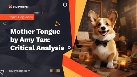 "Mother Tongue" by Amy Tan: Critical Analysis - Essay Example