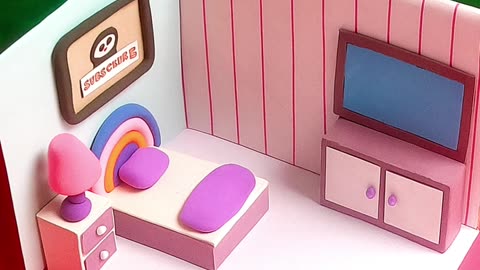 Handmade Clay Doll House 🏠 | Miniature House DIY