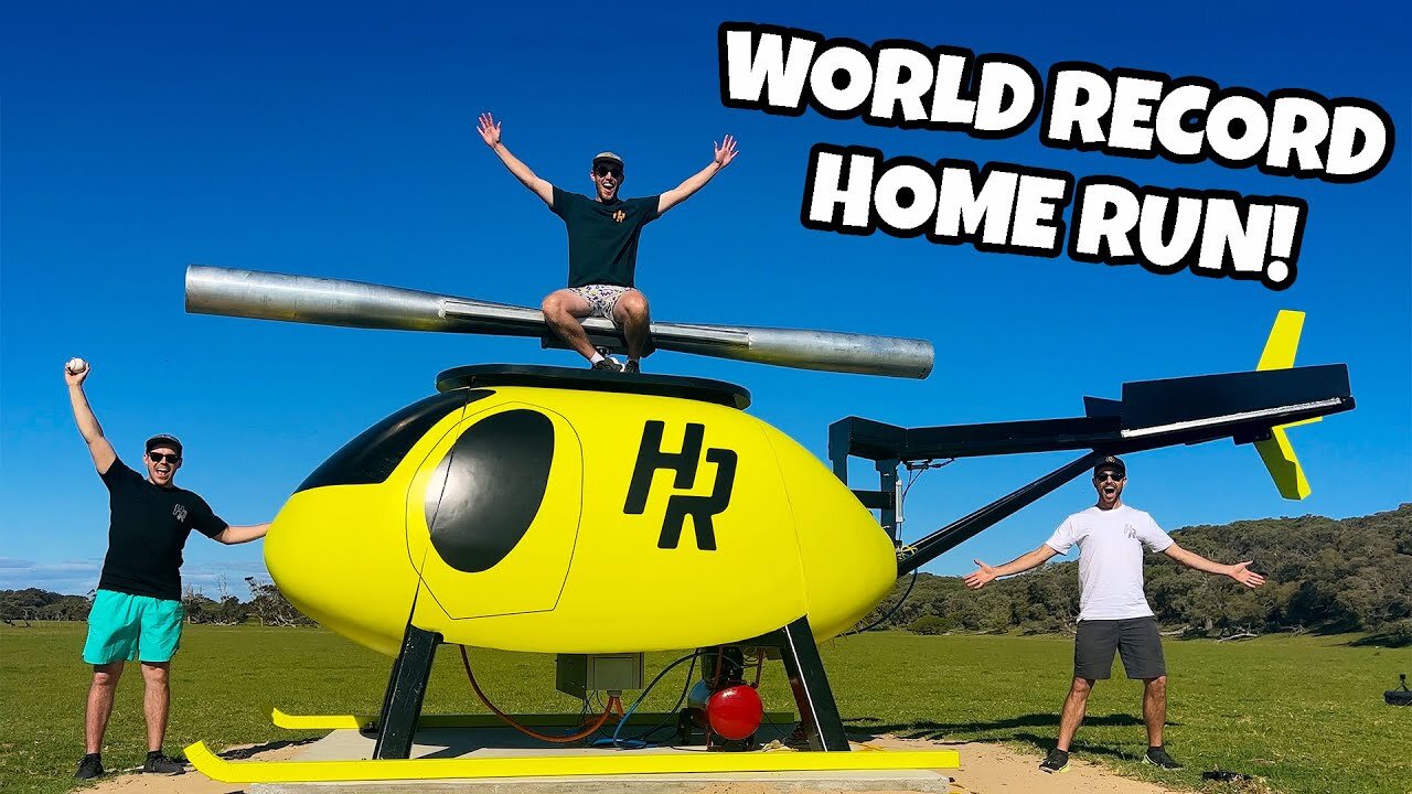How Far Can A Helicopter Hit A Baseball?