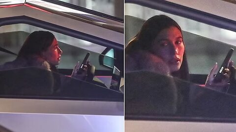 Hailey Bieber Takes Her Cybertruck for a Spin
