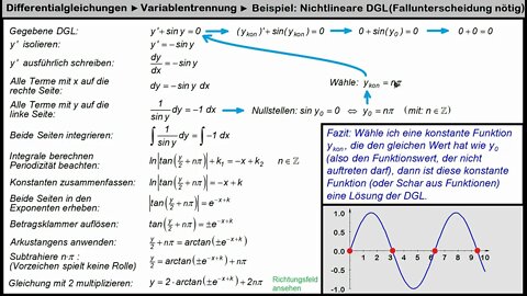 DGL ►Variablentrennung ►Beispiel: Nichtlineare DGL (mit Fallunterscheidung)