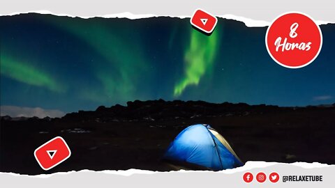 🎧 MÚSICA PARA DORMIR TRANQUILO CONTEMPLANDO UMA BELA AURORA BOREAL 😴 DURMA E ACORDE BEM 🕒 8 HORAS