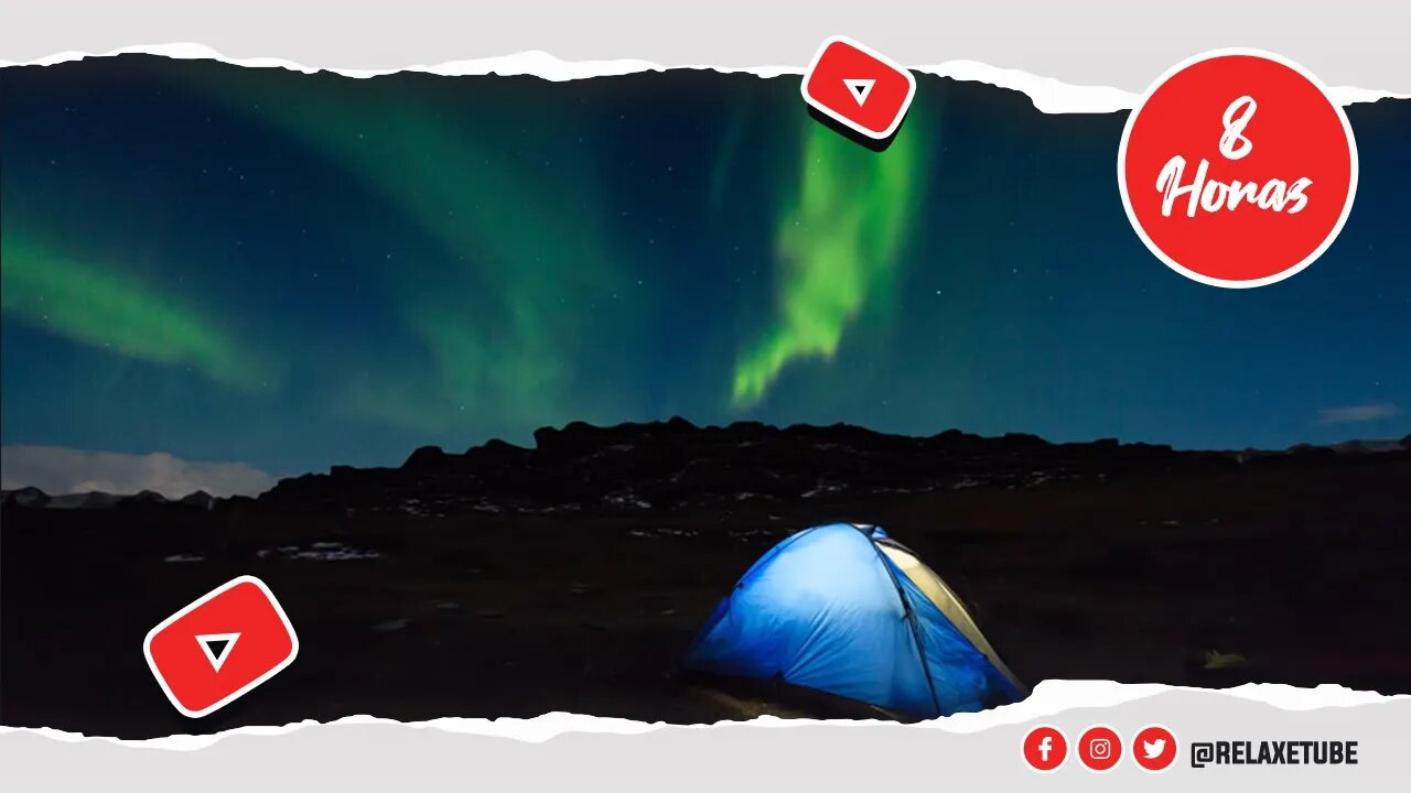 🎧 MÚSICA PARA DORMIR TRANQUILO CONTEMPLANDO UMA BELA AURORA BOREAL 😴 DURMA E ACORDE BEM 🕒 8 HORAS