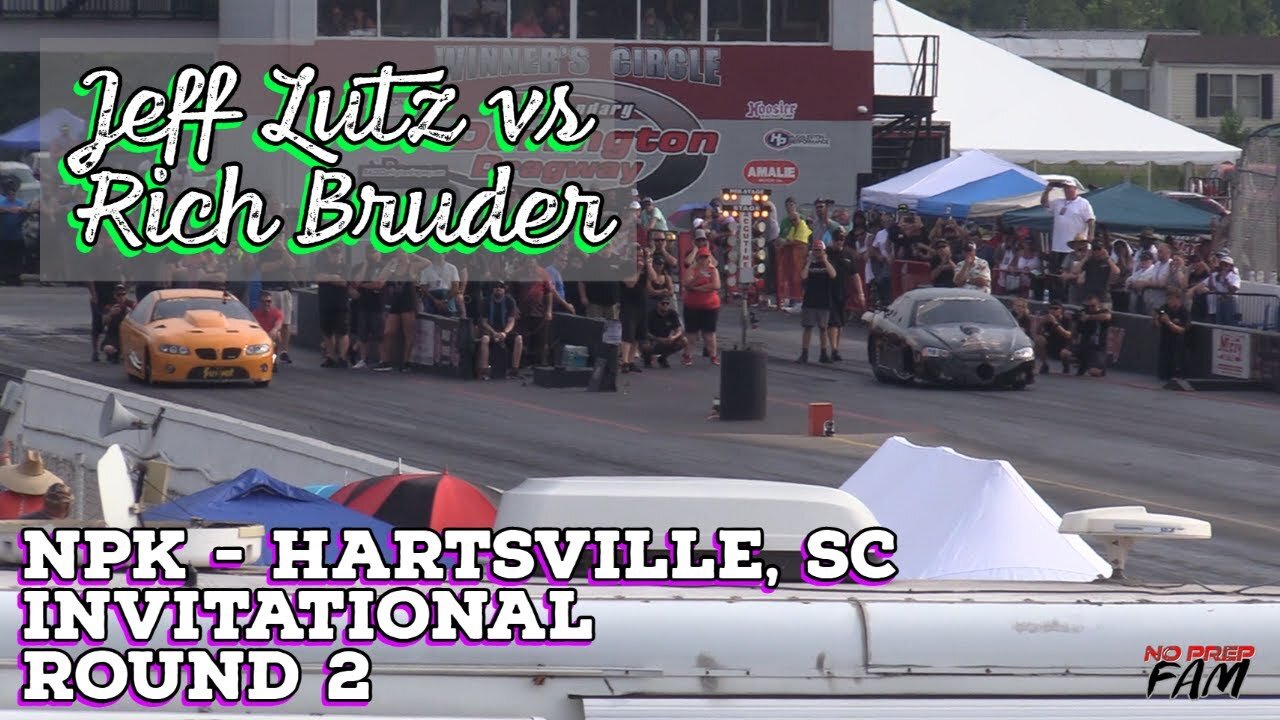 Street Outlaws 2021 No Prep Kings - Hartsville, SC: Invitational Round 2, Jeff Lutz vs Rich Bruder