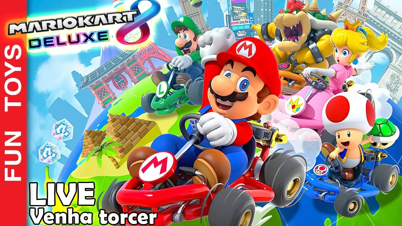 LIVE de Mario Kart 8 Deluxe! QUEM VAI GANHAR??? Venha torcer para seu piloto favorito!!!