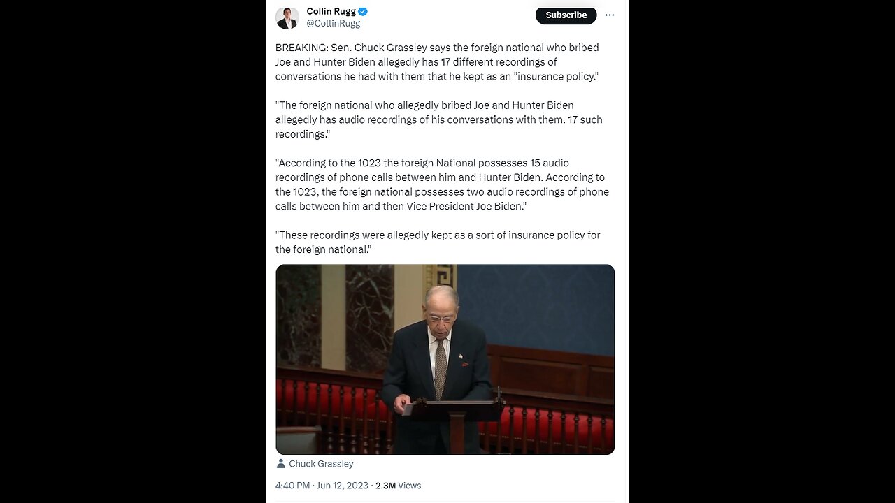 Grassley Floor Speech