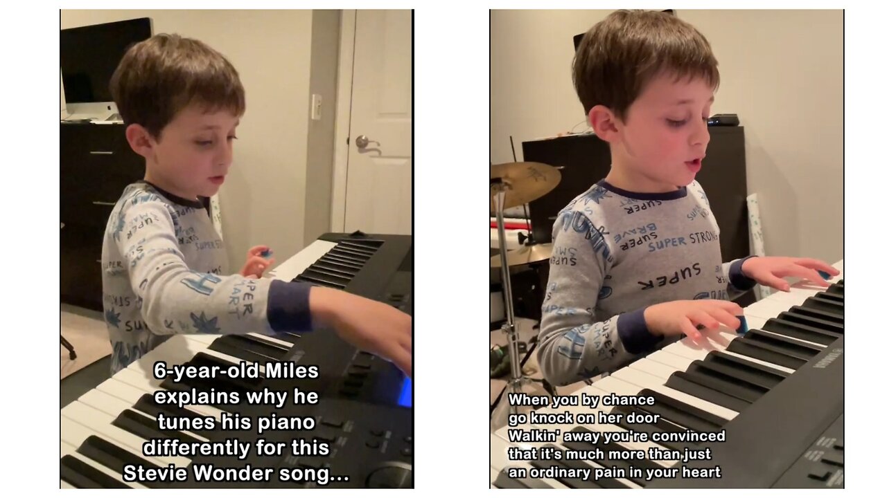 6-Year-Old Miles plays STEVIE WONDER "Ordinary Pain" in his own key