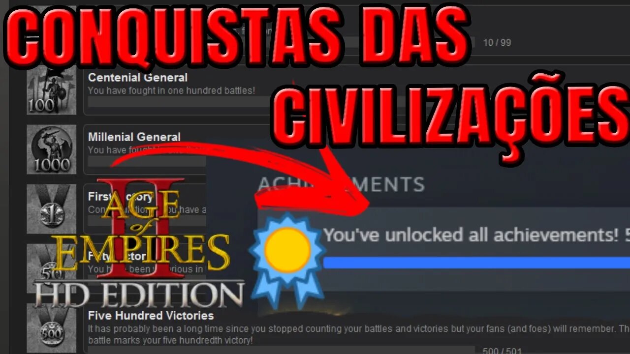 Age of Empires 2 HD - Todas as Conquistas das Civilizações (Achievements / arquivamentos)