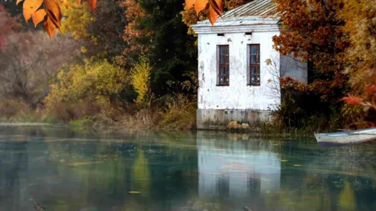 Autumn Cottage by the Lake Peaceful Relaxing Ambience