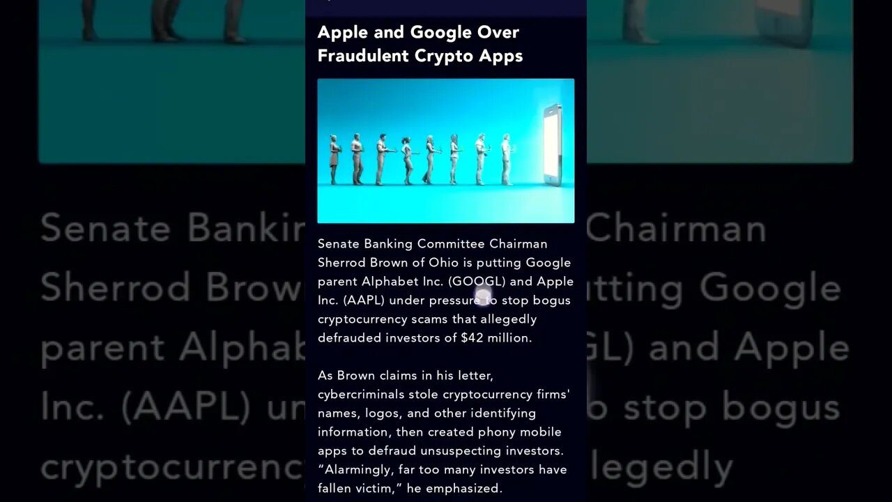 GOOGLE AND APPLE CRYPTO TROUBLE SENATE NOTICE #cryptomarketnews #cryptomarket #cryptoscam #finance