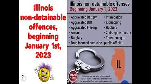 Illinois non-detainable offences, beginning January 1st, 2023