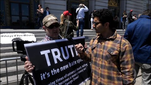 Interviewing People At Free Speech Rally