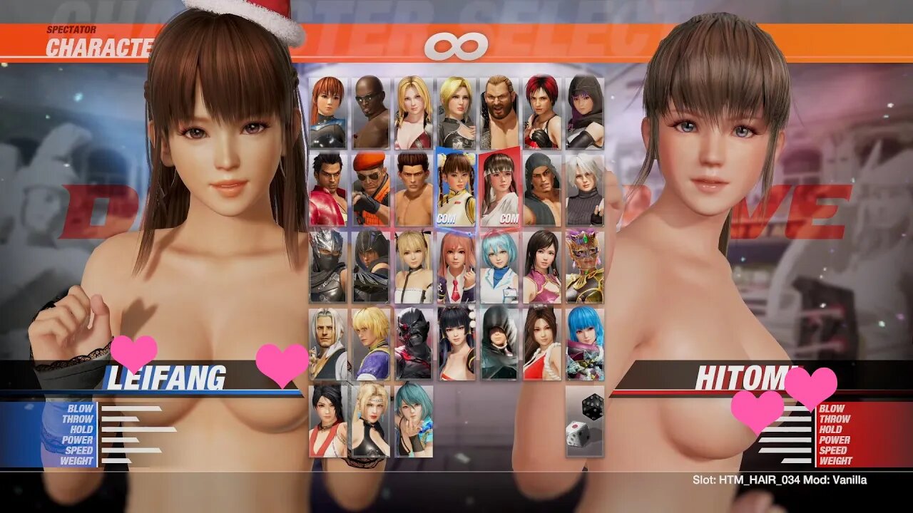 死或生6 Dead Or Alive 6 Nude mod -丽凤LEI FANG雷芳VS瞳（Hitomi）格斗游戏性感裸体皮肤mod [R18+]