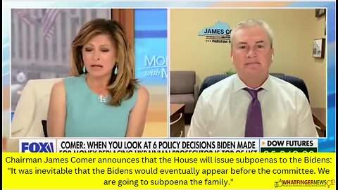 Chairman James Comer announces that the House will issue subpoenas to the Bidens: