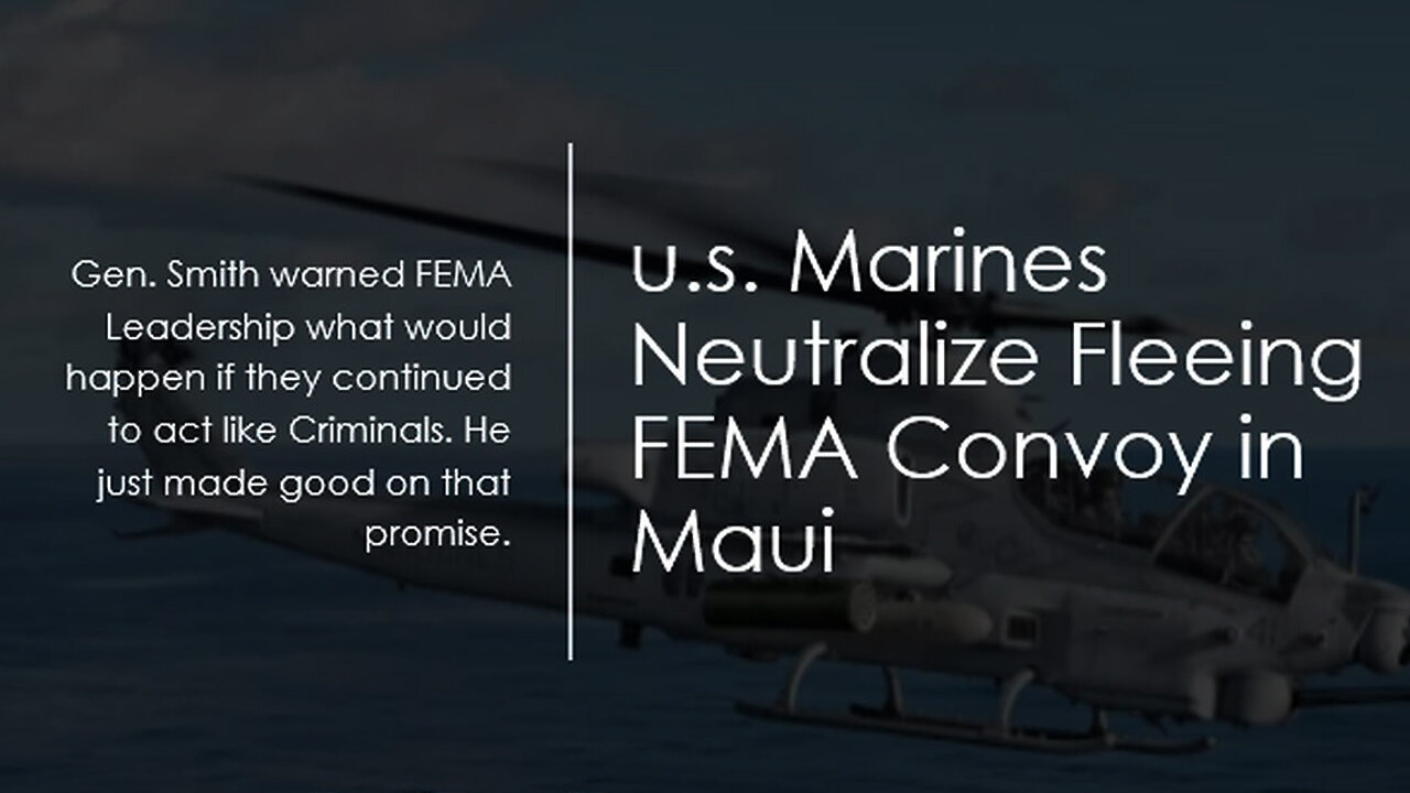 u.s. Marines Neutralize Fleeing FEMA Convoy in Maui