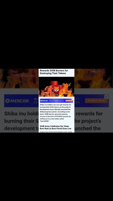 Shiba Inu New Burn Portal Rewards #cryptomash #cryptonews #cryptoupdates #shibainu #viral #trending