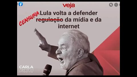 ELE QUER CENSURAR VOCÊ: Lula volta a defender aregulação da midia e da internet
