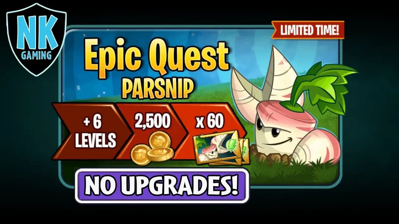 PvZ 2 - Epic Quest: Parsnip - Level 1 Plants