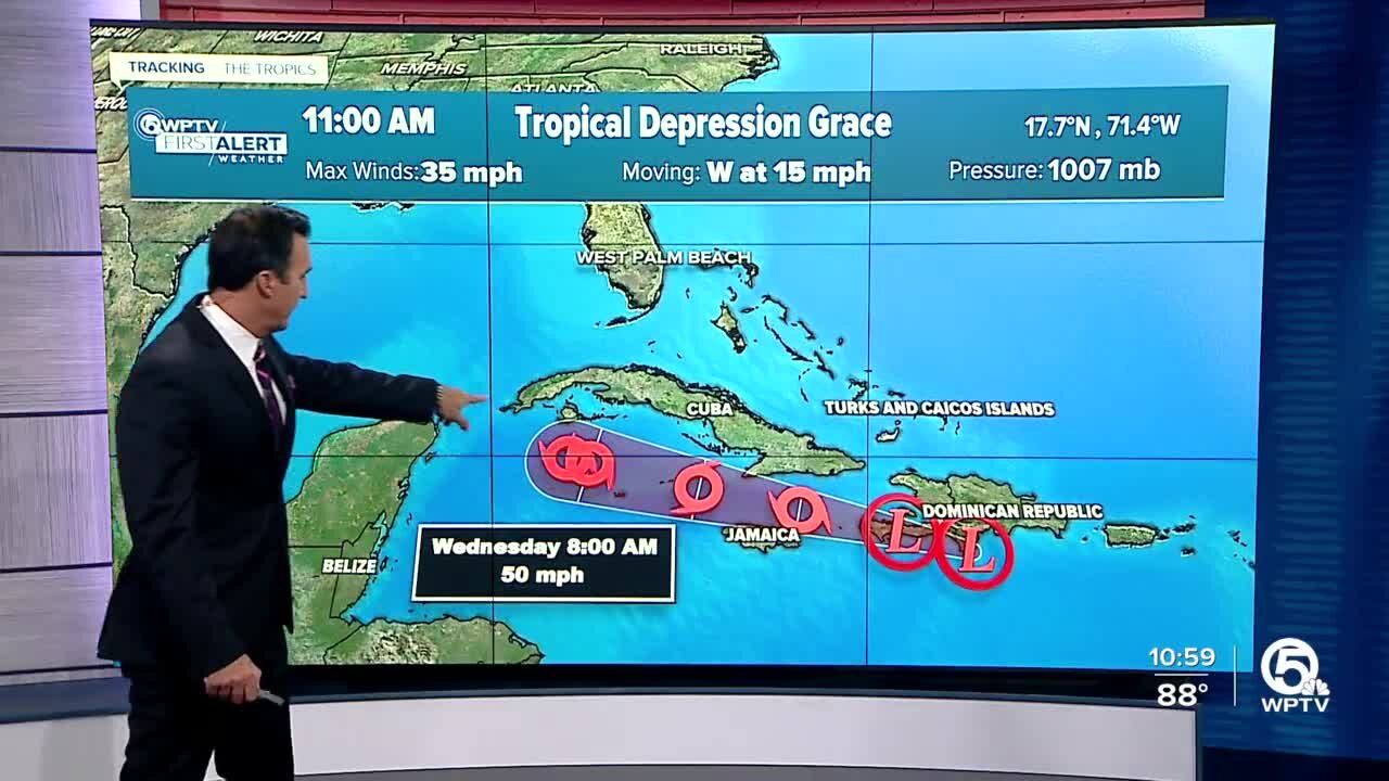 3 tropical systems: Fred moving towards Panhandle, Grace expected to restrengthen in Gulf