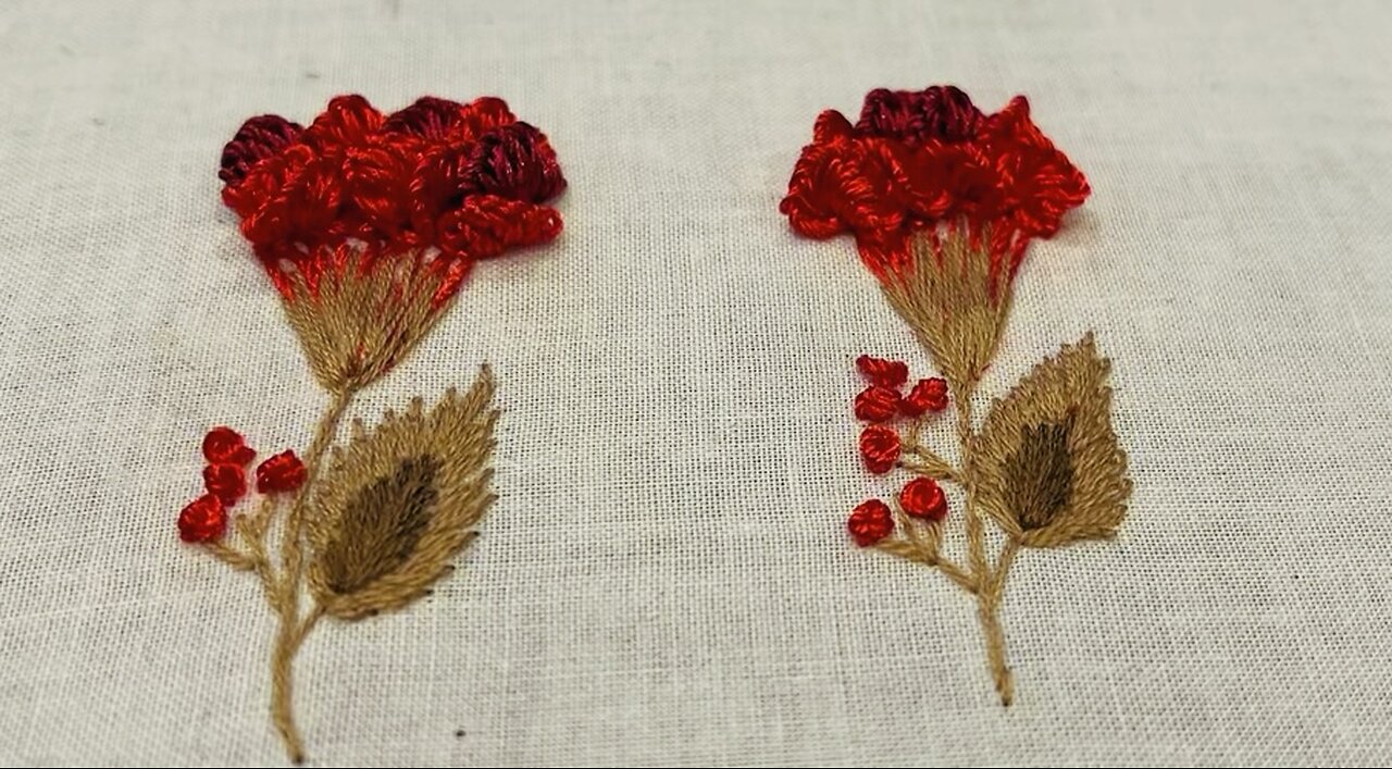 "Hand Embroidered Flower Design Tutorial | Step-by-Step Guide"