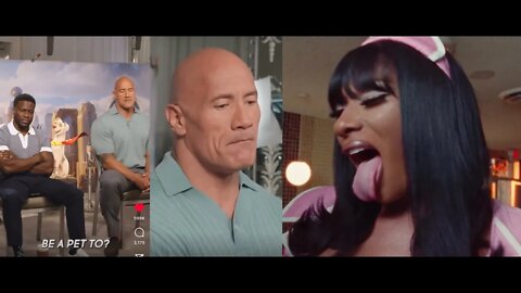 The Rock aka Dwayne Johnson Teases Zoophilia w/ Meg Thee Stallion #shorts