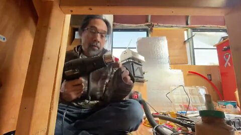 Installed my #camplux tankless water heater in my #skoolieconversion .