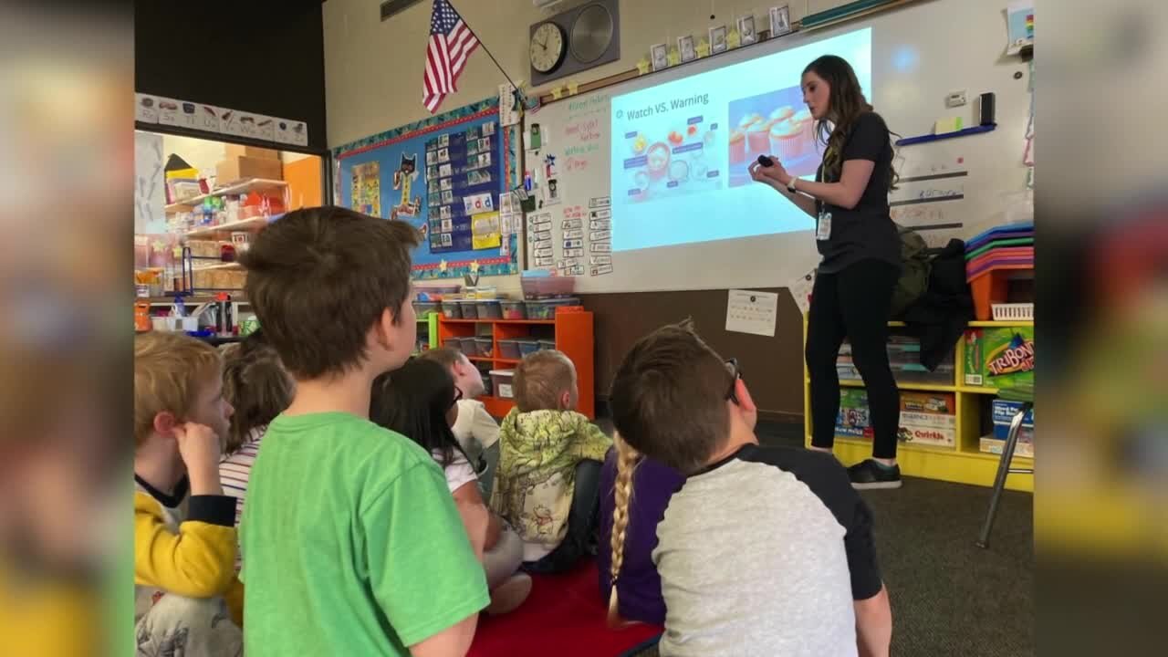 Take Time to Smile: Meteorologist Caitlin Connell visits Grace Abbott Elementary