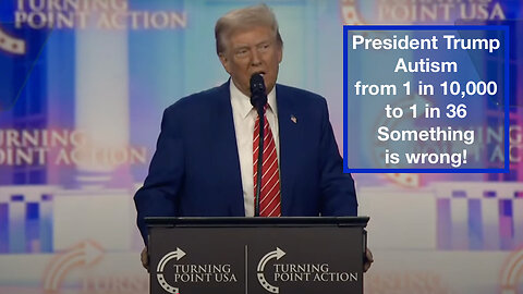 President Trump Autism from 1 in 10,000 to 1 in 36 Something is wrong!